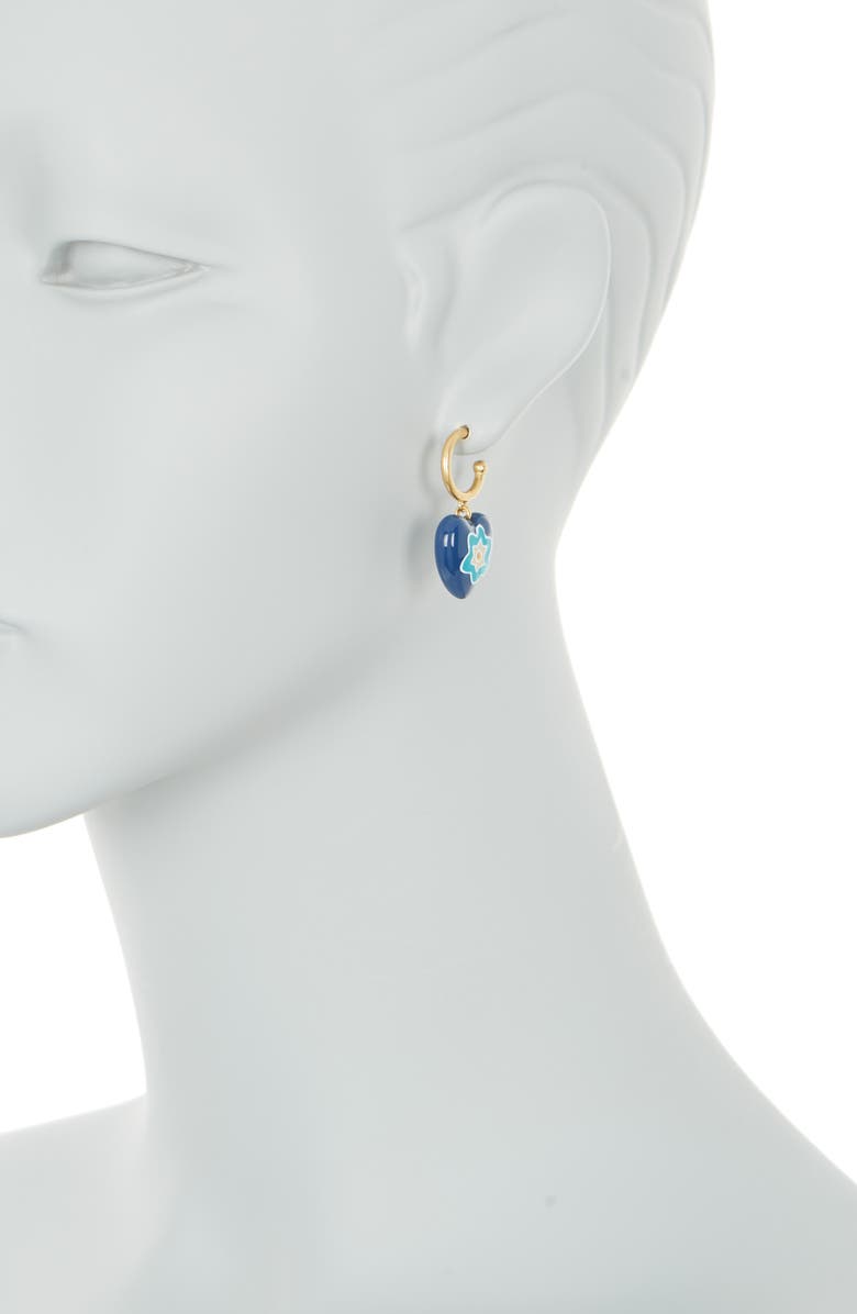 Madewell Mosaic Heart Hoop Earrings, Alternate, color,