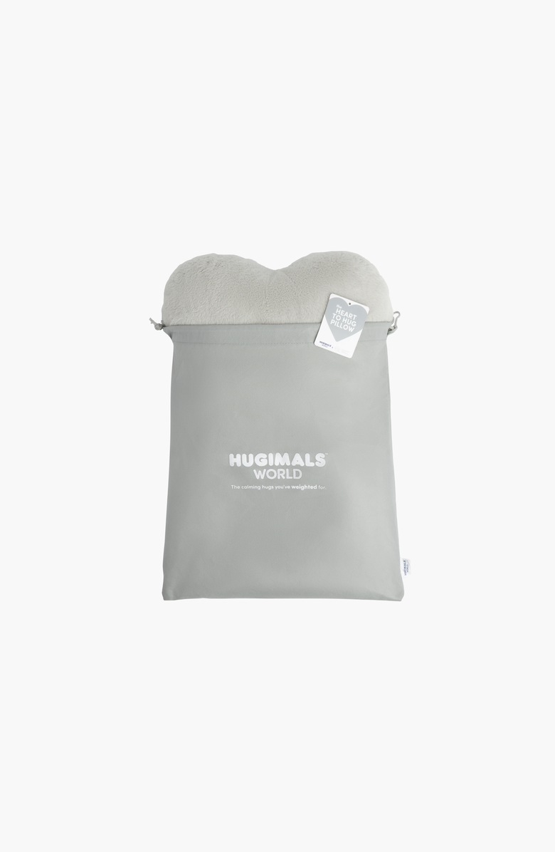 Hugimals World Heart to Hug Pillow, Alternate, color, Soothing Gray