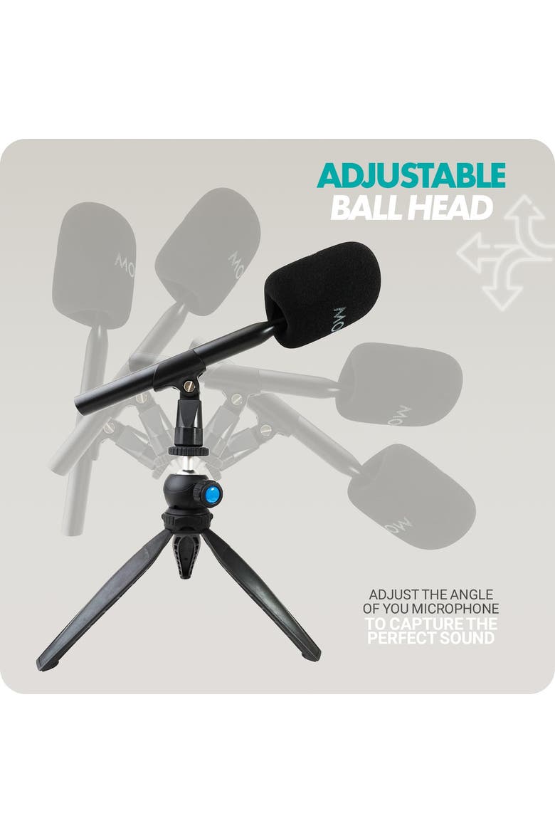 HMT-2 Tabletop Tripod Microphone Stand for WMX-HM and Rode Interview Go, Alternate, color, Black