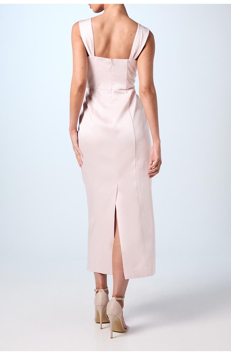 Coast Corset Column Midi Bridesmaids Dress, Alternate, color, Blush