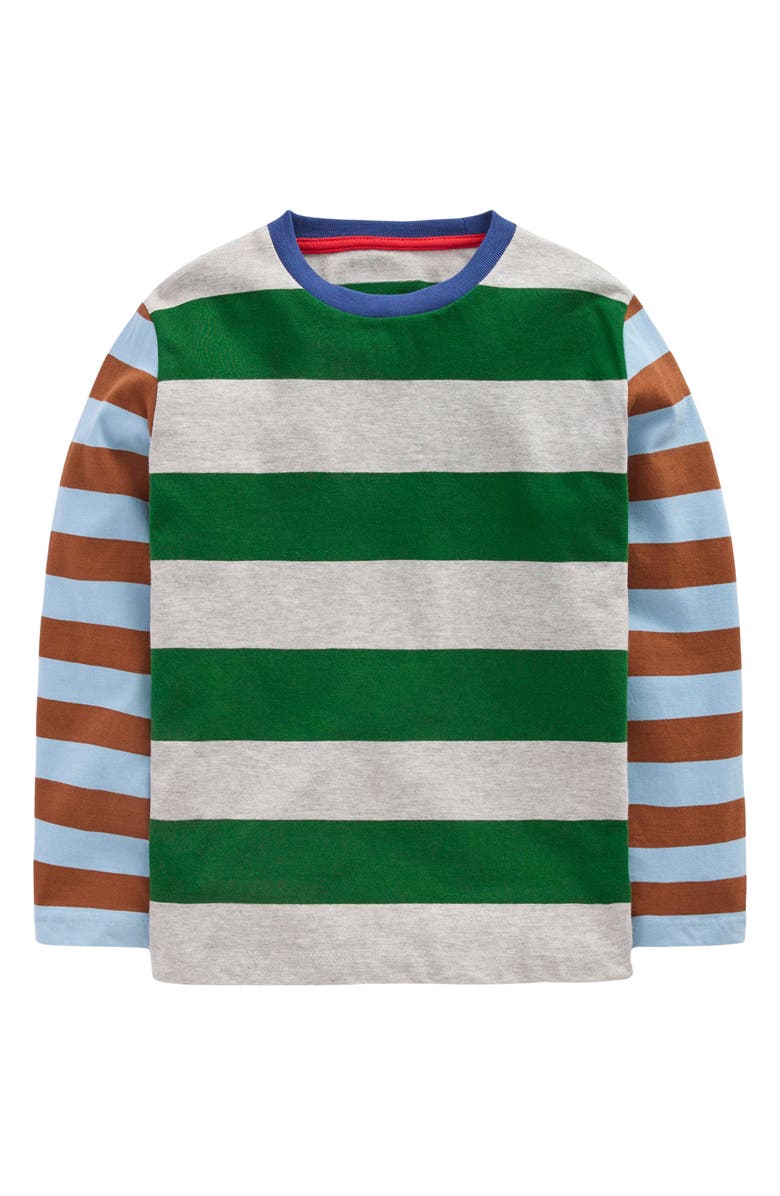 Boden Kids' Hotchpotch Stripe Long Sleeve Cotton T-Shirt, Main, color, Hotch Multi