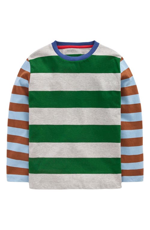 Boden Kids' Hotchpotch Stripe Long Sleeve Cotton T-shirt In Multi