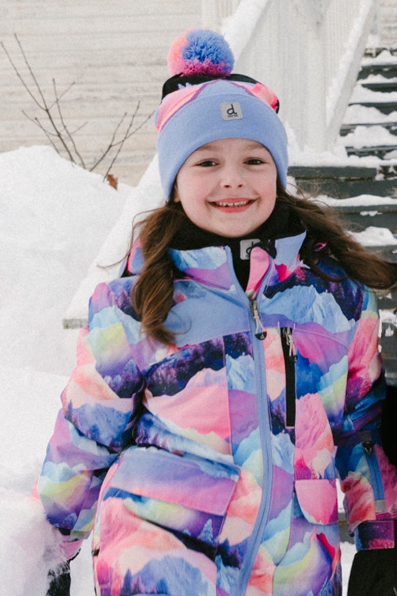 Play Mountain Jacket & Reinforced Pants Two Piece Snowsuit, Alternate, color, Pink Print with Blue Mountains