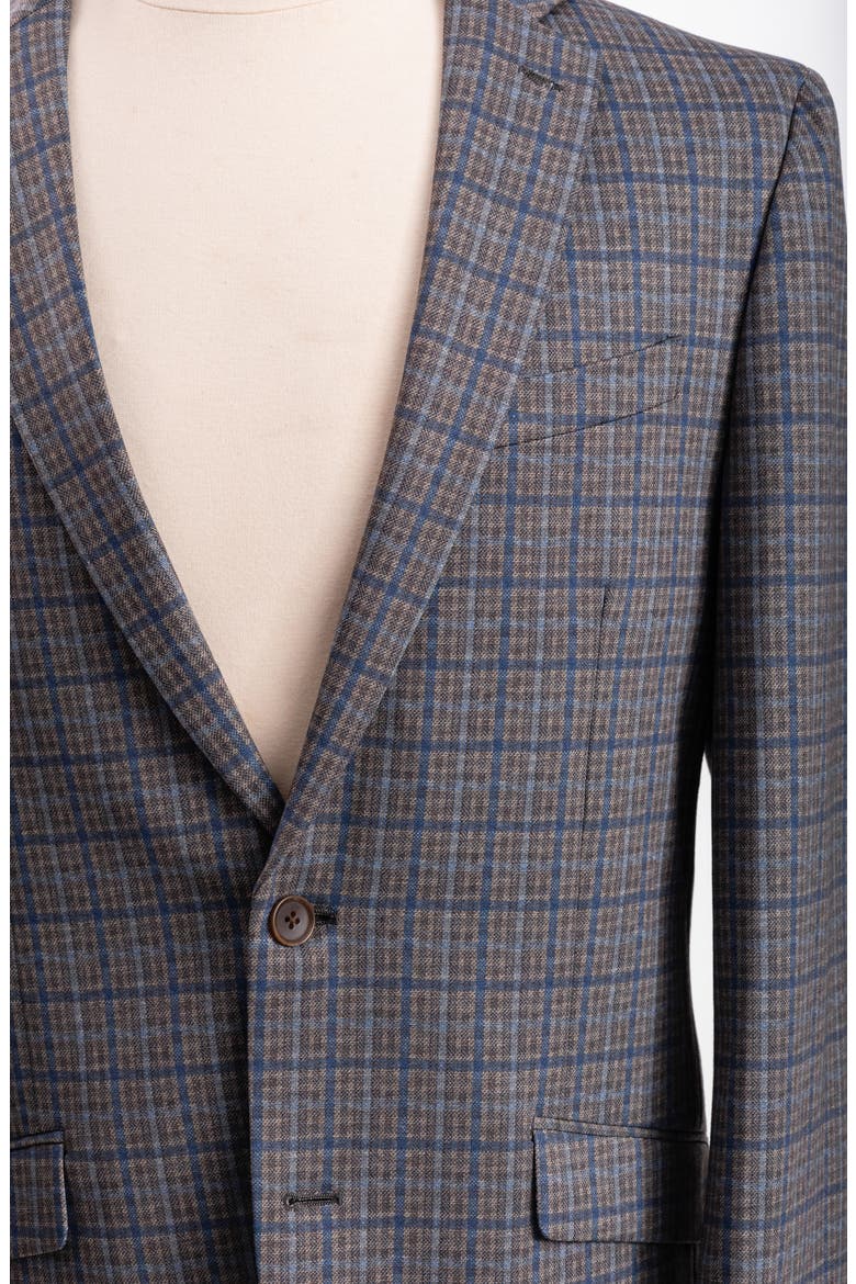 Tan Plaid Knit Sport Coat, Alternate, color, GREY MULTI