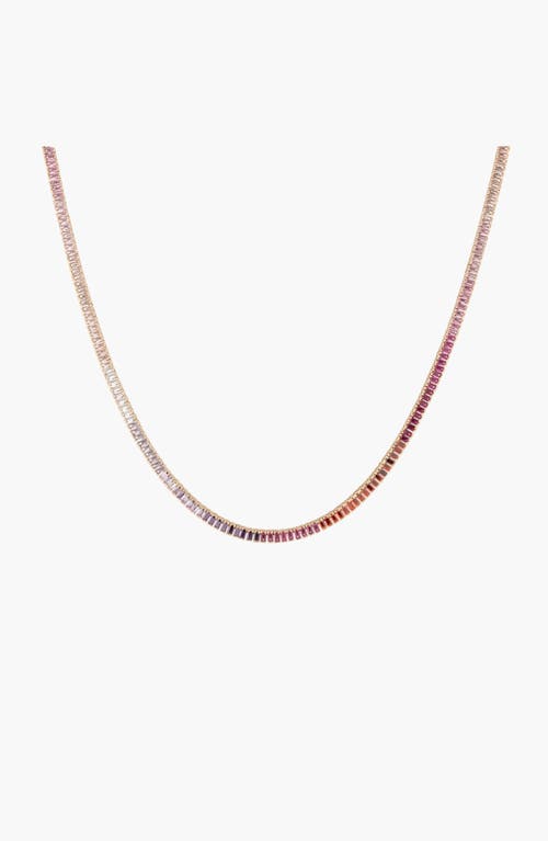 Aurate New York Pink Ombré Baguette Tennis Necklace in Yellow at Nordstrom