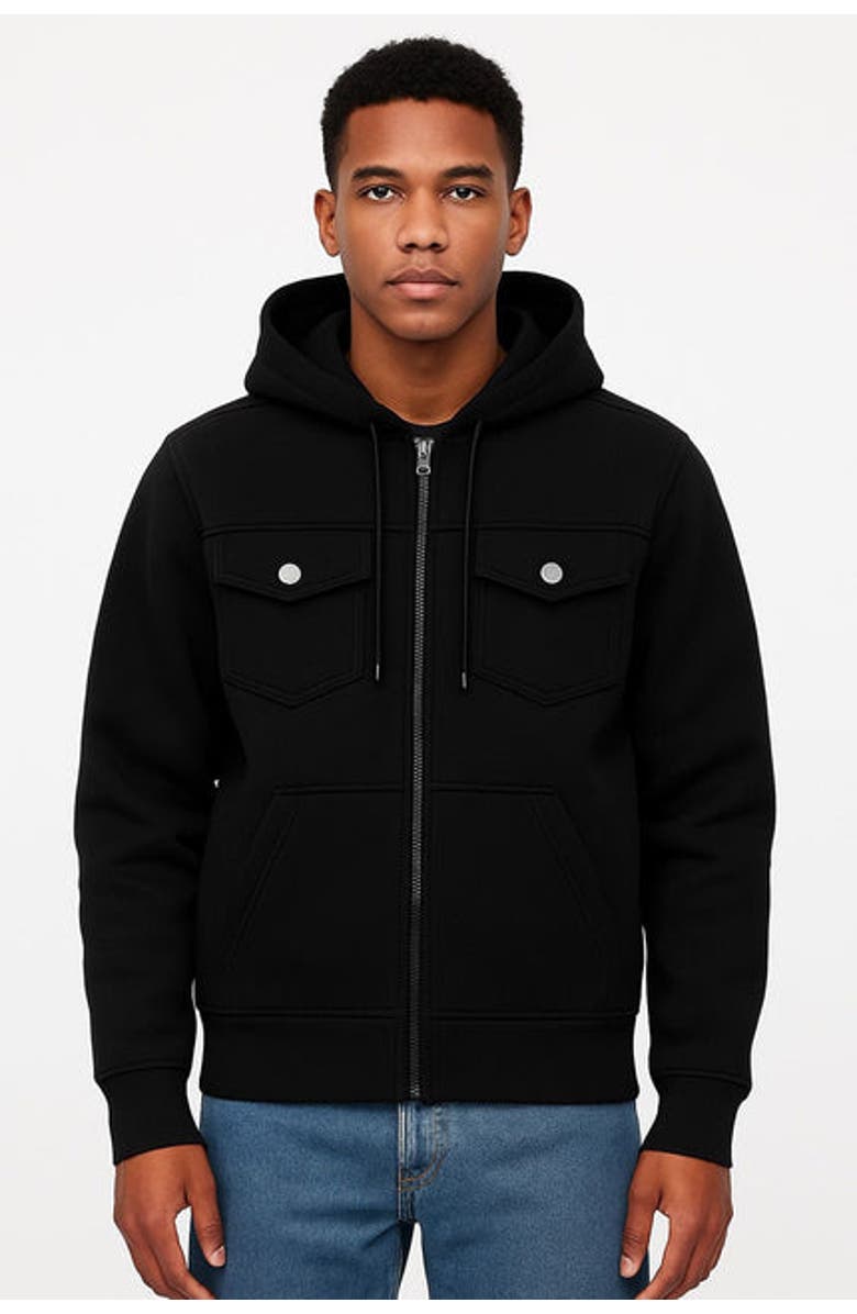 BenBen Mens Heavyweight Zip Hoodie Jacket, Alternate, color, Black