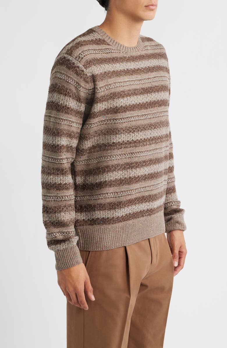 Brixton Midnight Stripe Crewneck Sweater, Alternate, color, Multi Neutral Stripe