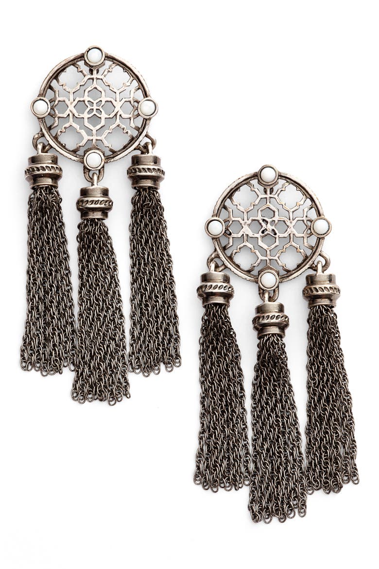Adams Earrings, Main, color, ANTIQUE SILVER