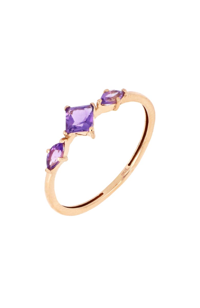 Bony Levy 14K Gold Triple Amethyst Ring, Main, color, Amethyst/ Gold