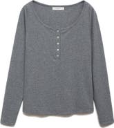 MANGO Rib Knit Pajama Henley