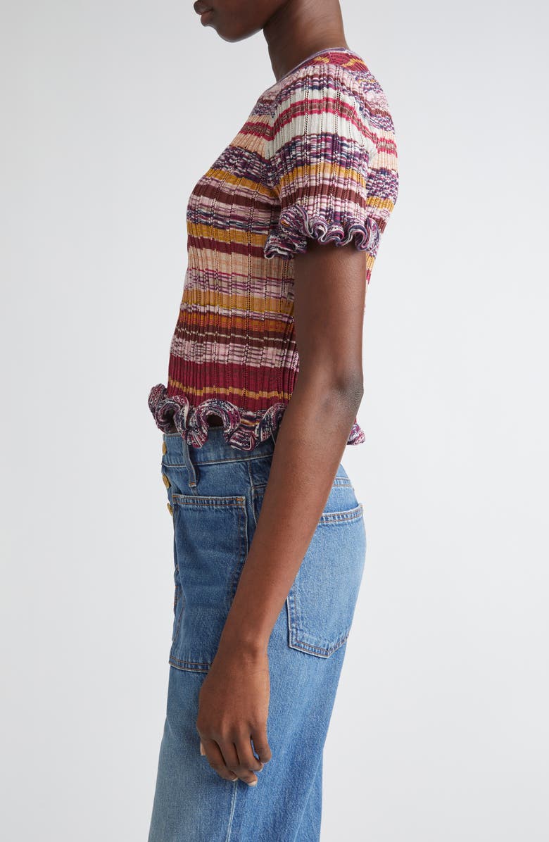 Ulla Johnson Miya Ruffle Space Dye Top, Alternate, color, Prism