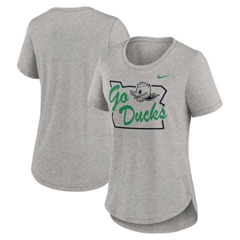 Women's Nike Heather Gray Oregon Ducks Local Campus Location Mantra Tri-Blend T-Shirt