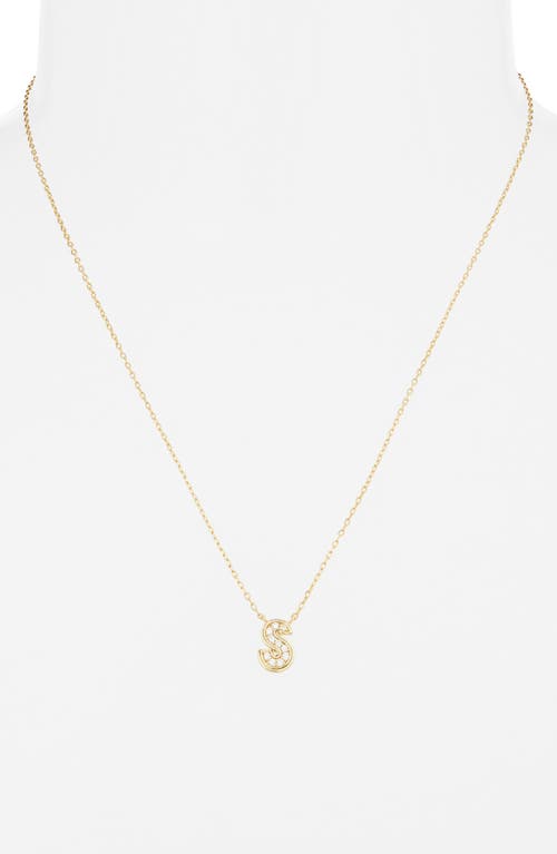 Argento Vivo Sterling Silver Cubic Zirconia Initial Pendant Necklace In Gold
