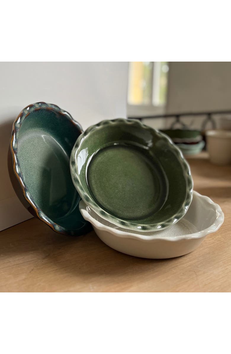 Emile Henry 175th Anniversary Pie Dish, Alternate, color, Pearl/Taupe