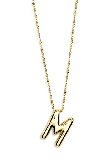 Leith 3d Initial Pendant Necklace In Gold