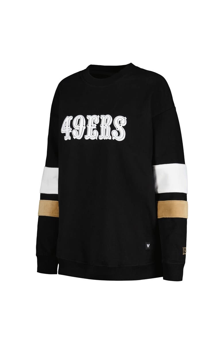 THE WILD COLLECTIVE Women's The Wild Collective Black San Francisco 49ers Fleece Pullover Sweatshirt, Alternate, color, 