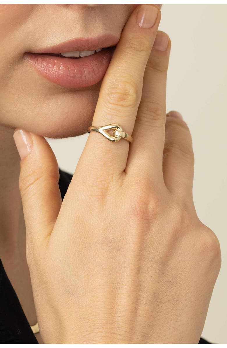 Oradina 14K Gold Forever Linked Ring, Alternate, color, Yellow Gold