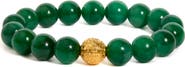 Haus of Brilliance 18K Yellow Gold Aventurine Beaded Charm Bracelet