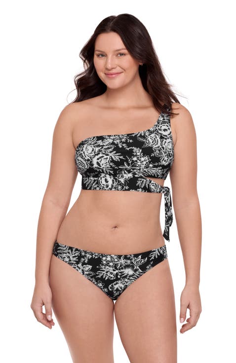 Tie Side One Shoulder Bikini Set