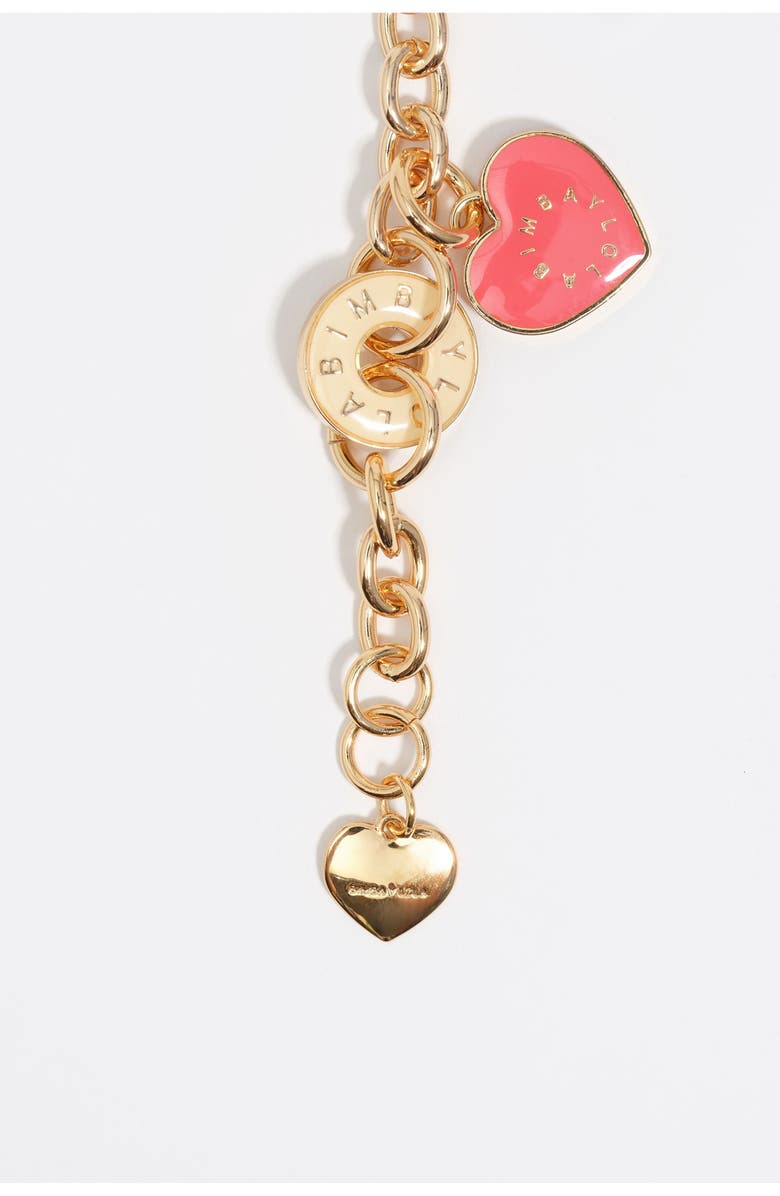 Bimba y Lola Heart Logos Bracelet, Alternate, color, Garnet