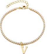 Adornia Initial Charm Tennis Bracelet