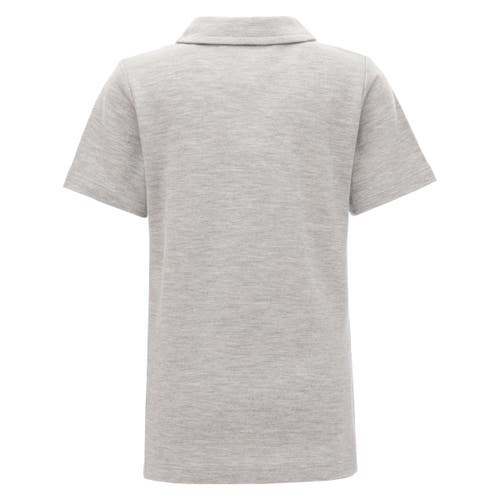 Moustache Mélange-effect Polo Shirt In Grey