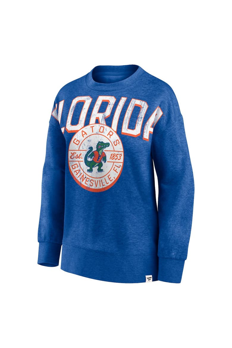 Women's Fanatics Branded Heathered Royal Florida Gators Jump Distribution Pullover Sweatshirt, Alternate, color, Heather Royal