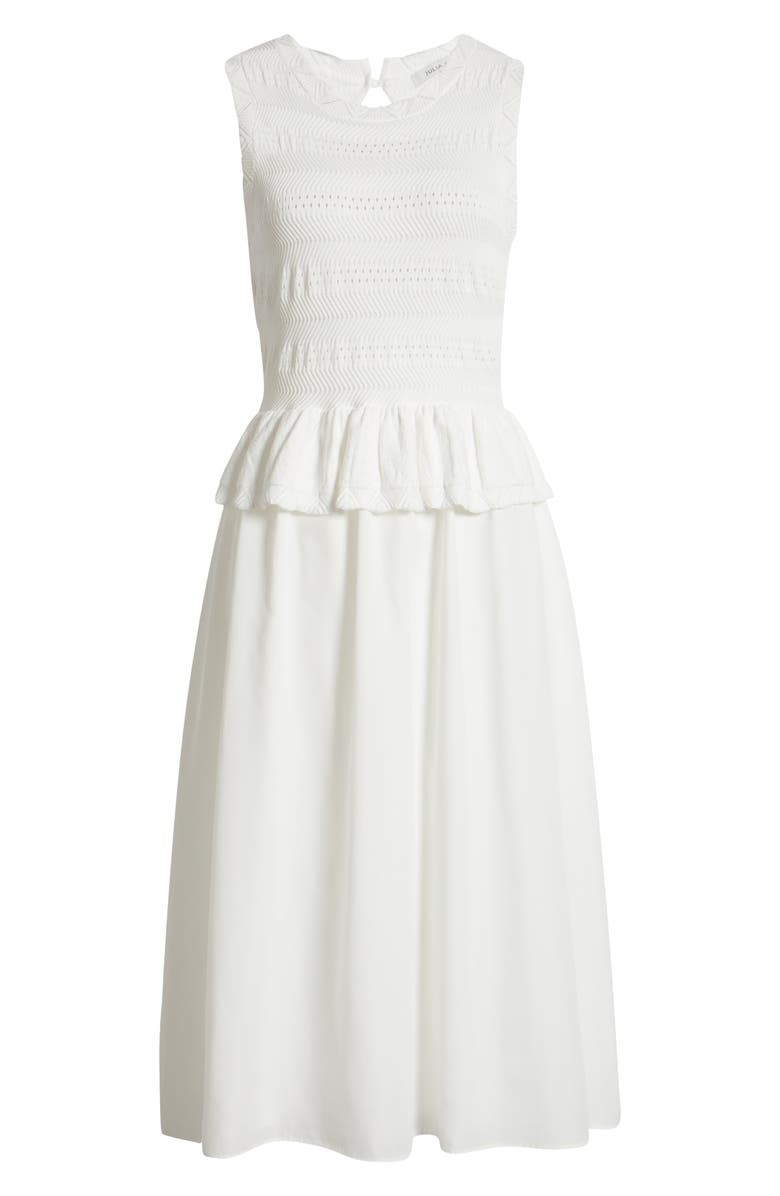 Julia Jordan Mixed Media Stretch Cotton Midi Dress, Alternate, color, 