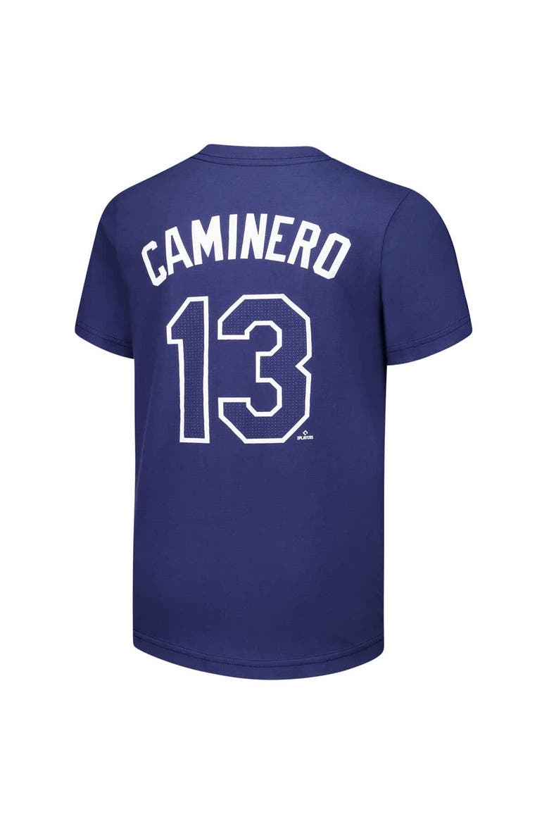 Youth Nike Junior Caminero Navy Tampa Bay Rays Name & Number T-Shirt, Alternate, color, Navy