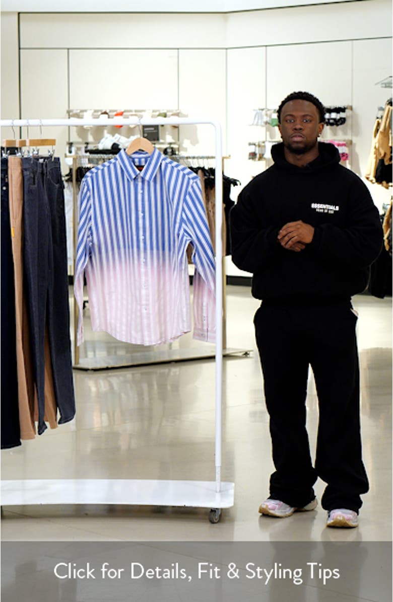 Fade Stripe Ombré Button-Up Shirt, sales video thumbnail