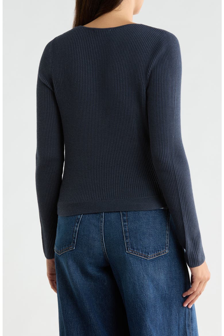 Loop Knit Surplice V-Neck Sweater, Alternate, color, ICE NAVY