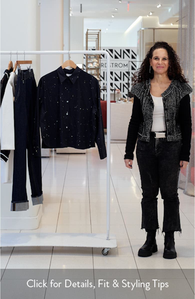 Average Joe Crystal Embellished Cotton Button-Up Shirt, sales video thumbnail