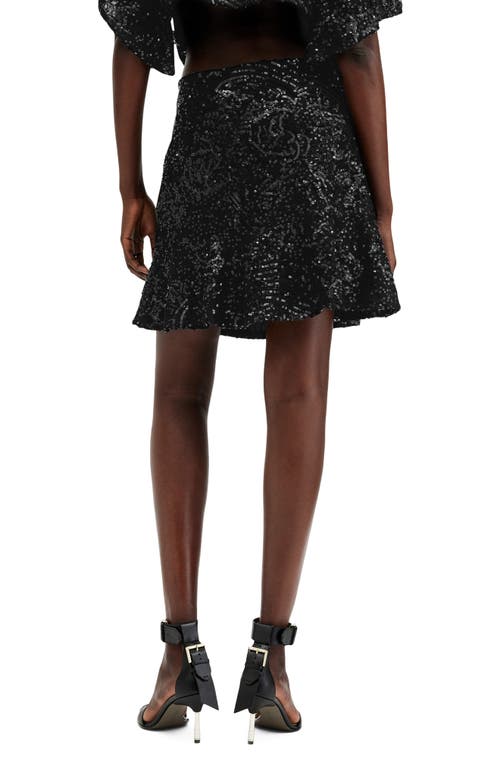 Allsaints Ivy Embellished Miniskirt In Black