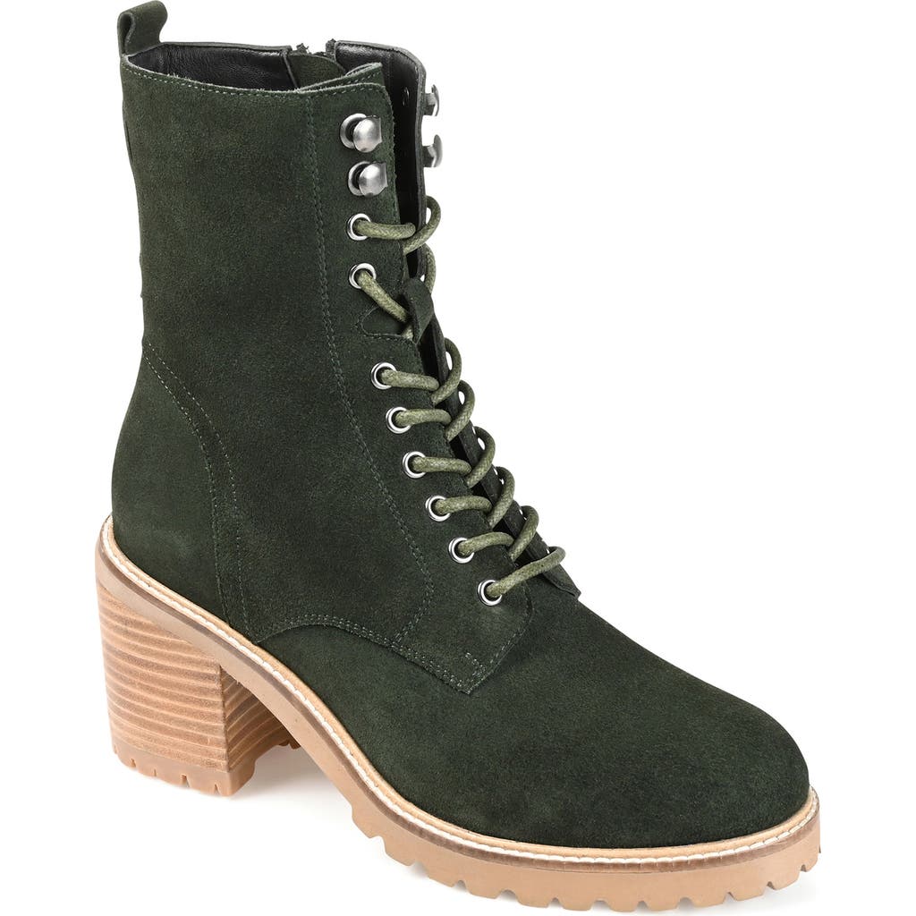 Journee Signature Malle Lace-up Boot In Olive