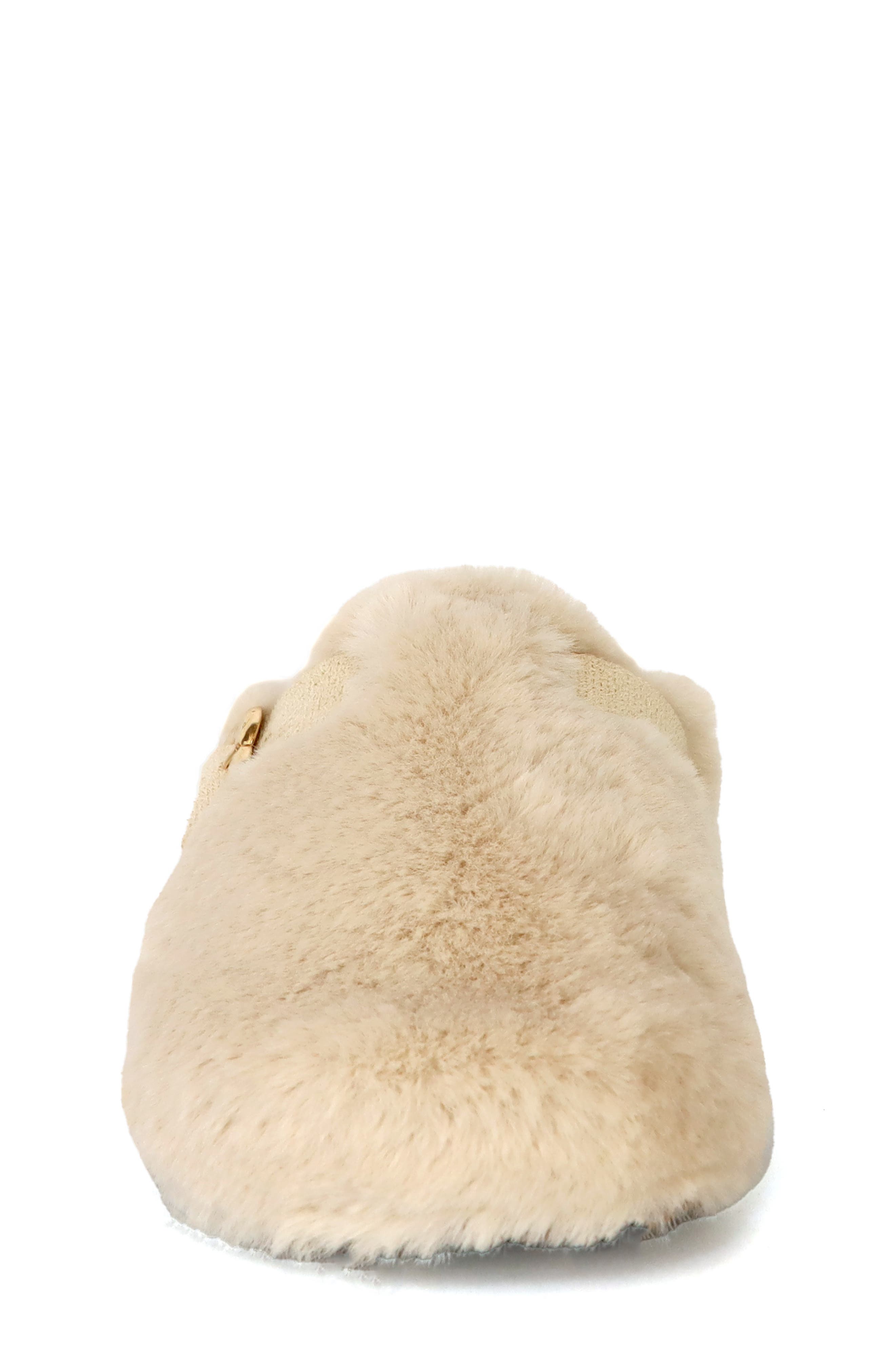 Kids' Lorena Faux Fur Clog, Alternate, color, BEIGE