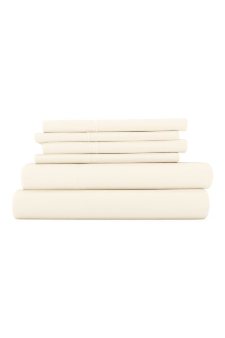 Premium Ultra Soft 6 Piece Microfiber Solid Sheet Set, Main, color, IVORY