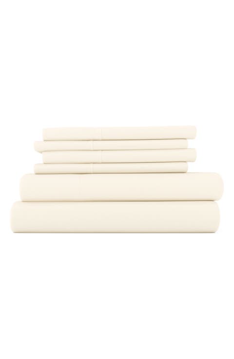 Premium Ultra Soft 6 Piece Microfiber Solid Sheet Set