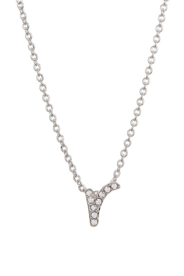 Scipt Inital Pendant Necklace, Main, color, RHODIUM - R