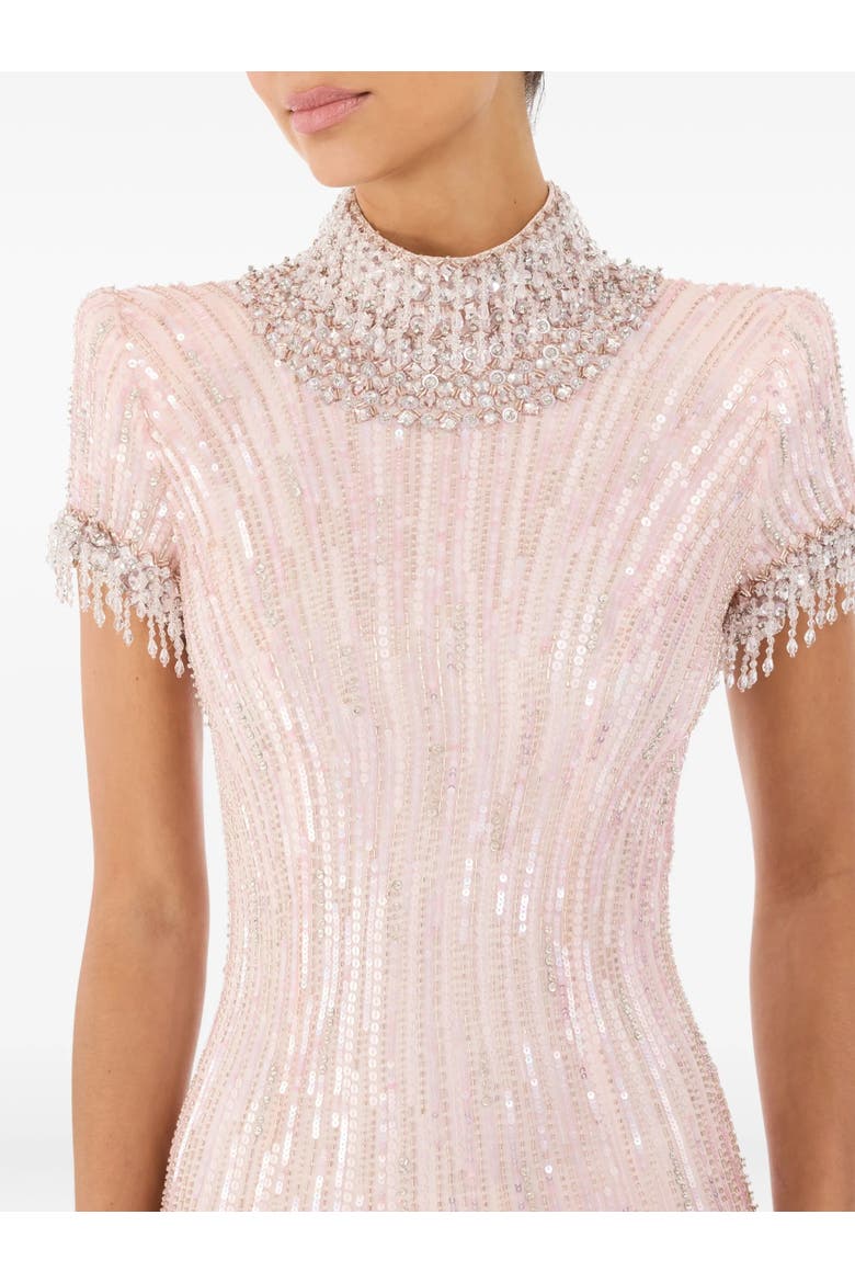 Madeleine Beaded Maxi Dress, Alternate, color, Fox Coral