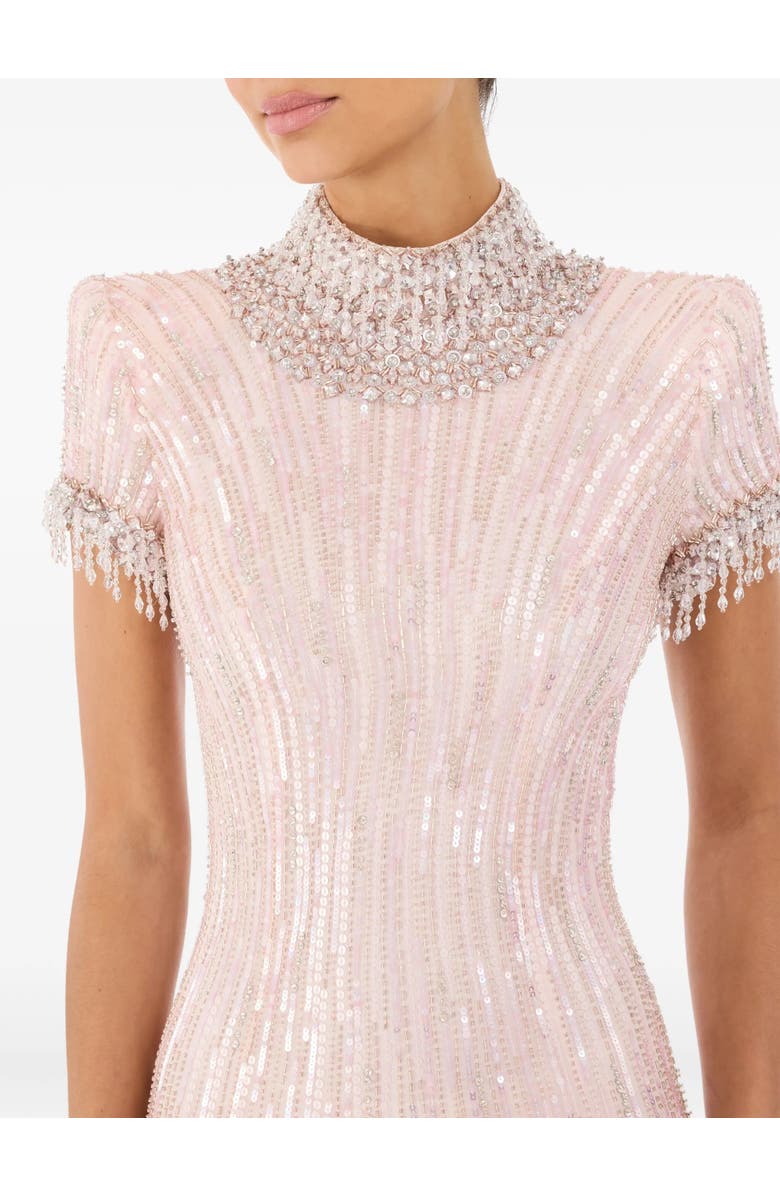 Jenny Packham Madeleine Beaded Maxi Dress, Alternate, color, Fox Coral