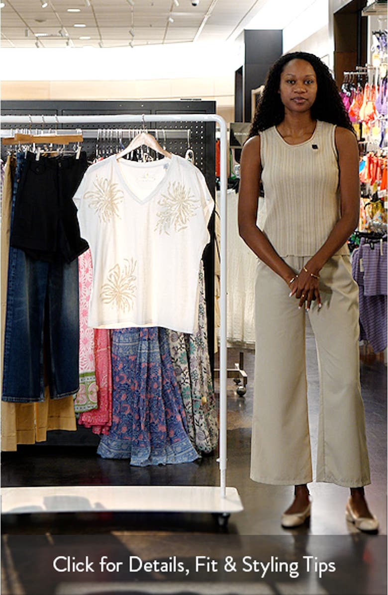 Tropic Twist Sequin Embroidery Organic Cotton T-Shirt, sales video thumbnail