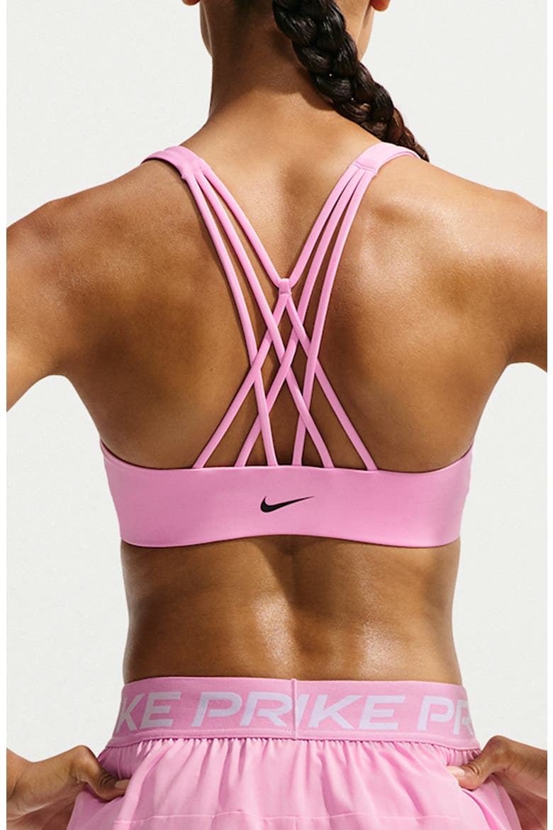 Indy Strappy Dri-FIT Low Impact Sports Bra, Alternate, color, 621 PINK RISE/BLACK