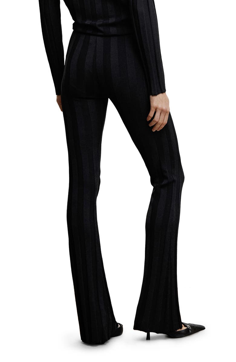 MANGO Wide Rib Knit Flare Leg Pants, Alternate, color, 
