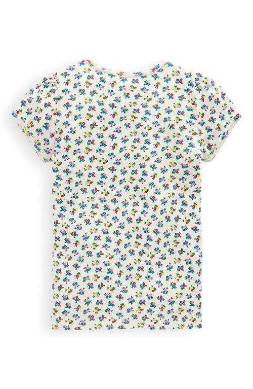 Mini Boden Kids' Short Sleeve Pointelle Top In Multi