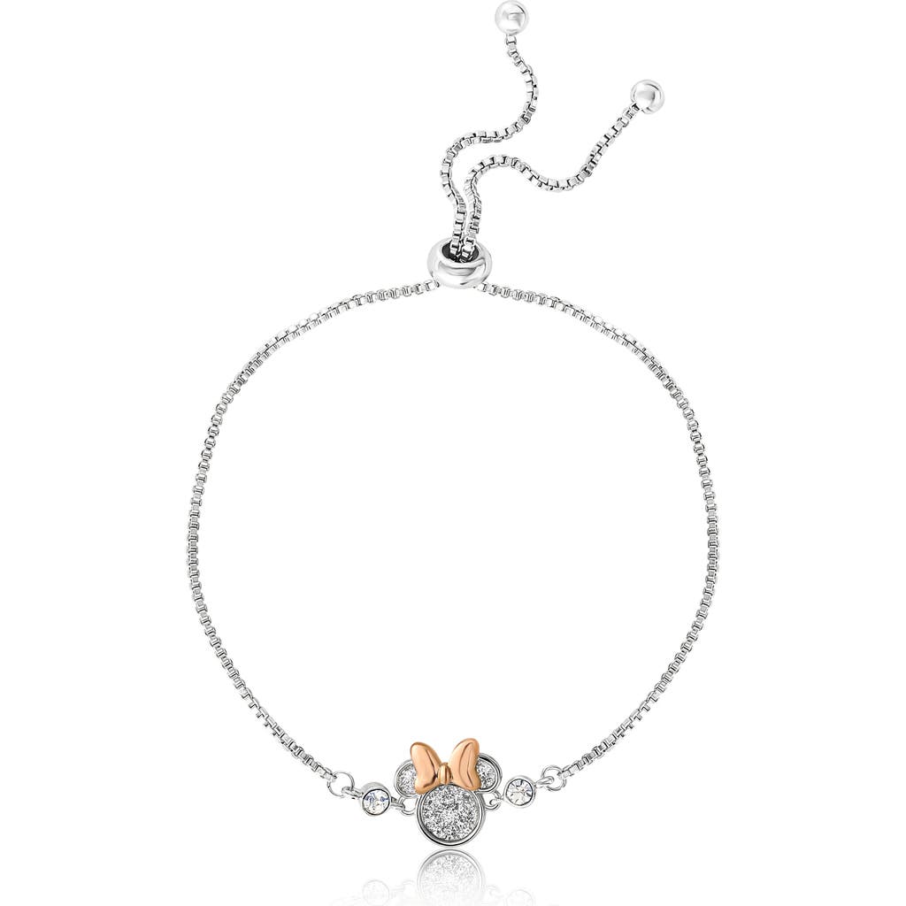 Disney Glitter Crystal Lariat Bracelet In Silver