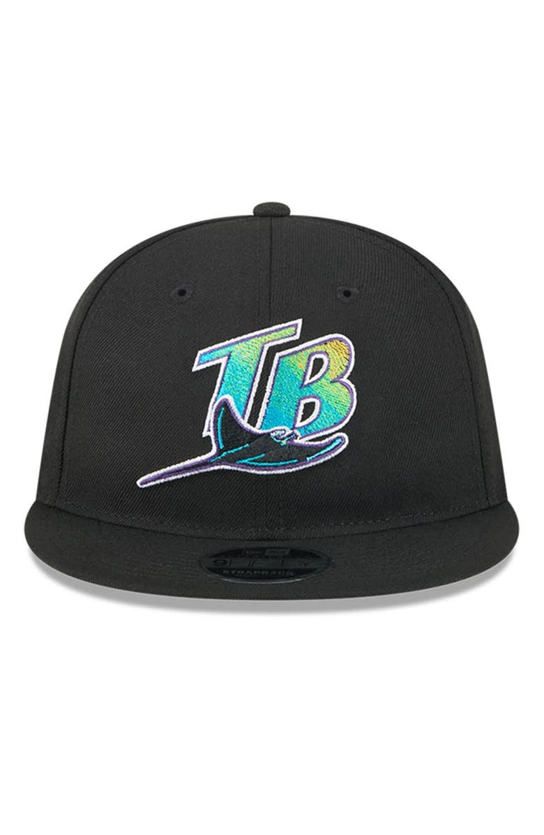 New Era Men's New Era Black Tampa Bay Rays Baseball Hall of Fame Retro Crown 9FIFTY Adjustable Hat, Alternate, color, Black