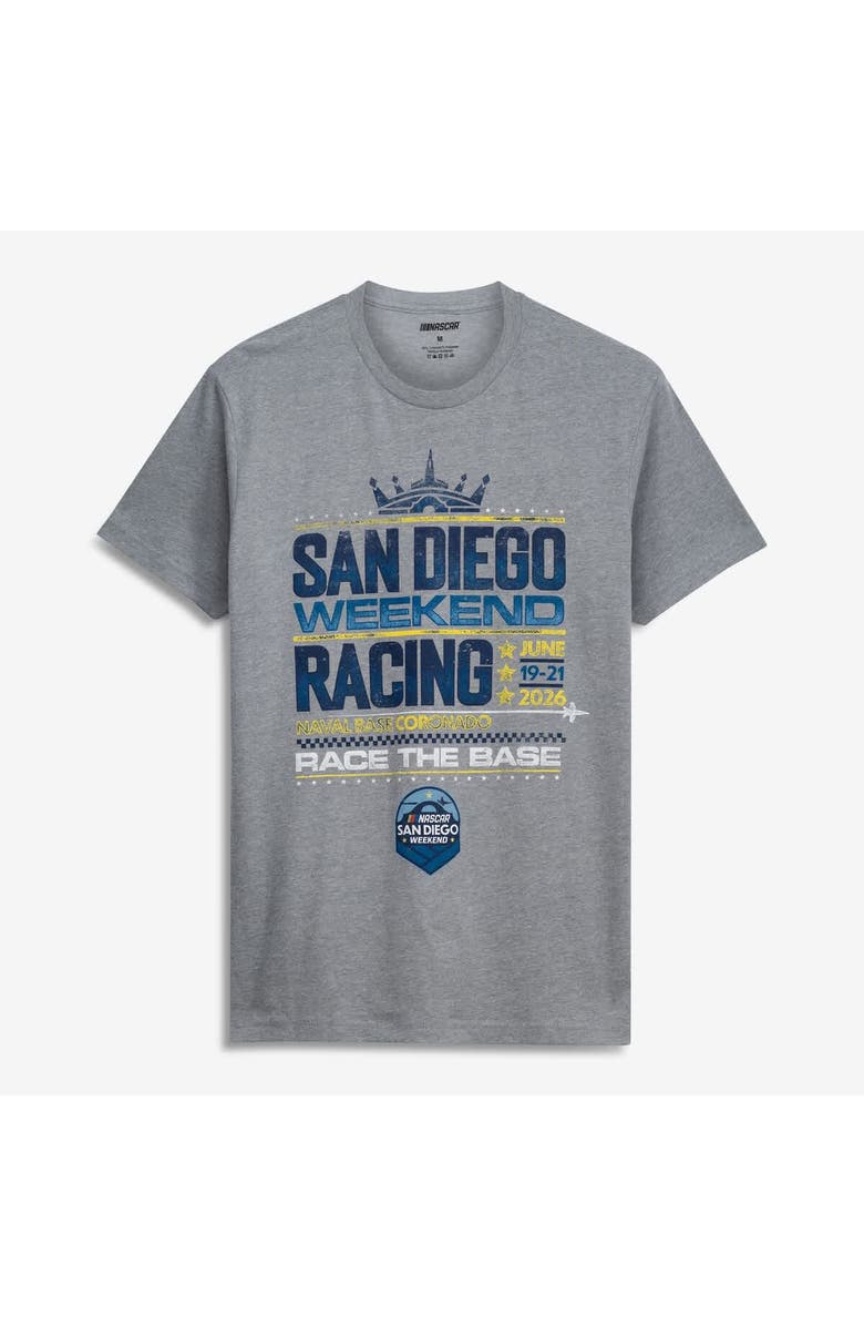 NASCAR Men's NASCAR Heather Gray NASCAR Race the Base San Diego Weekend T-Shirt, Main, color, Heather Gray