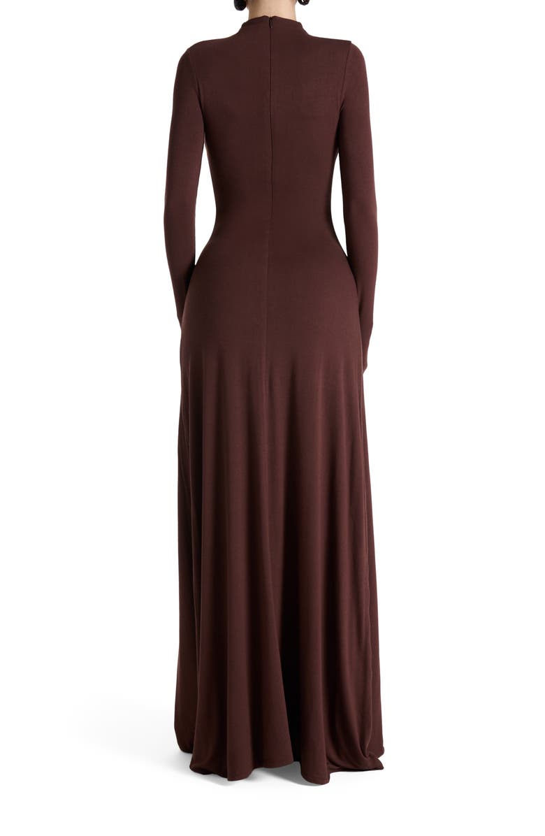 Naked Wardrobe Long Sleeve Maxi Dress, Alternate, color, Chocolate