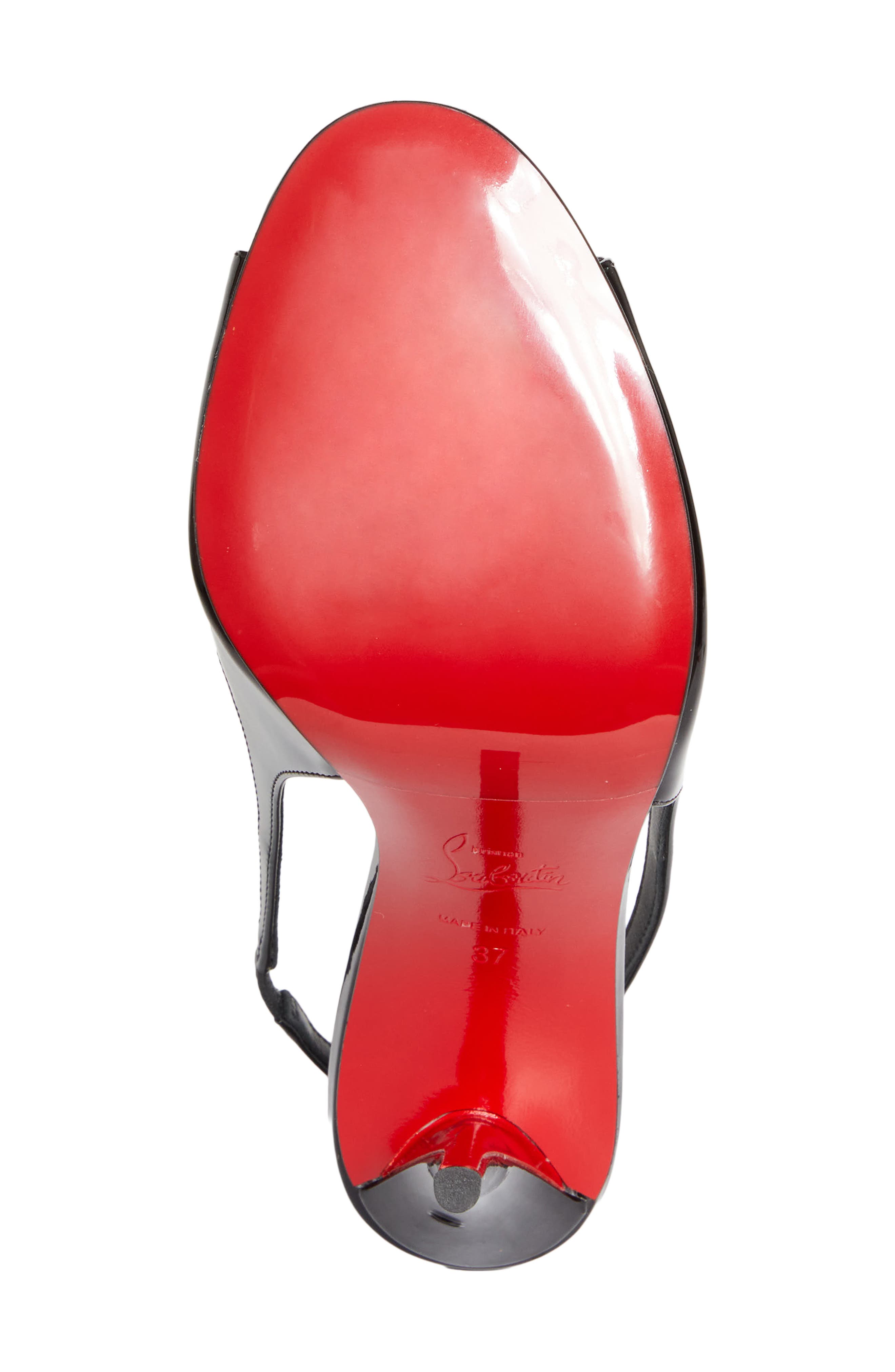 Christian Louboutin Sofia Z Peep Toe Slingback Pump, Alternate, color, Black/ Lin Black