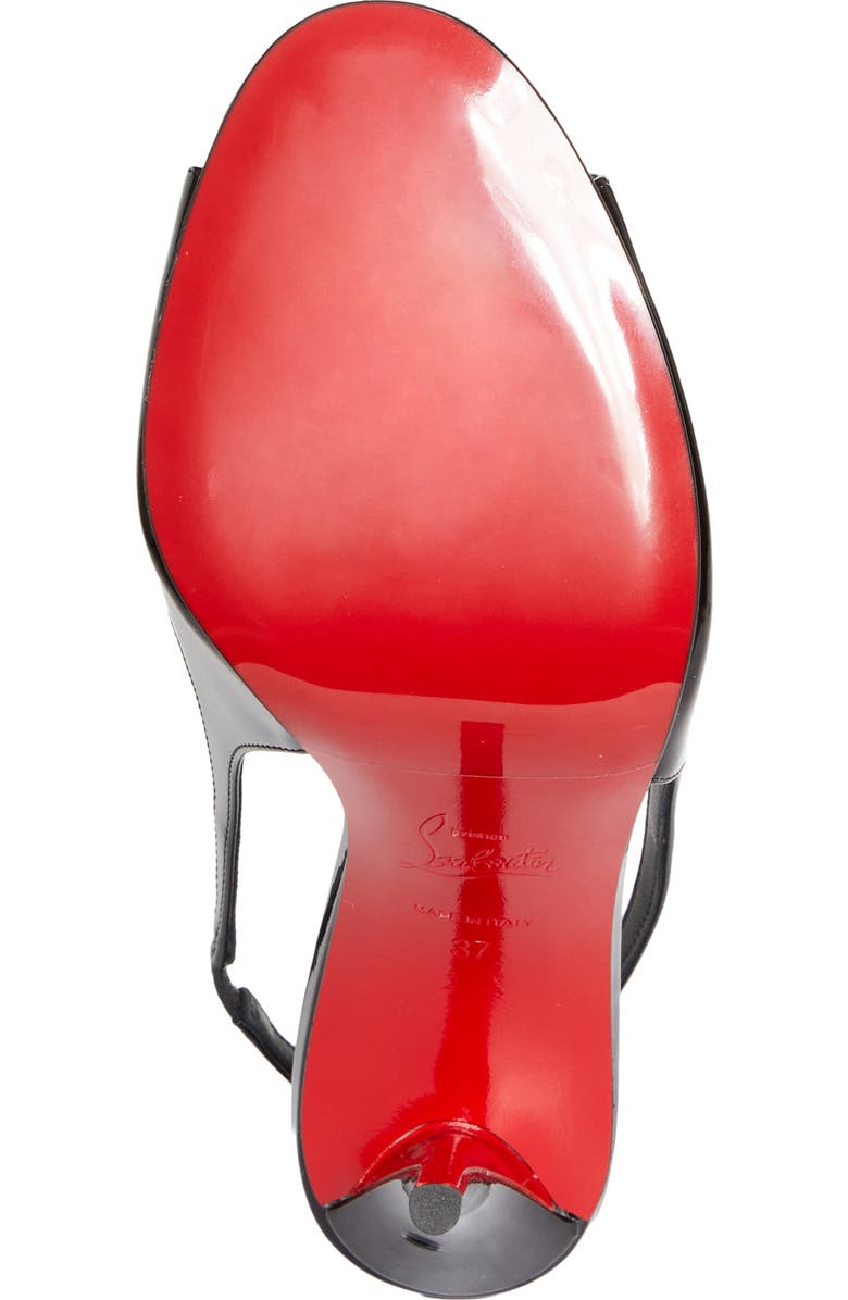 Christian Louboutin Sofia Z Peep Toe Slingback Pump, Alternate, color, Black/ Lin Black